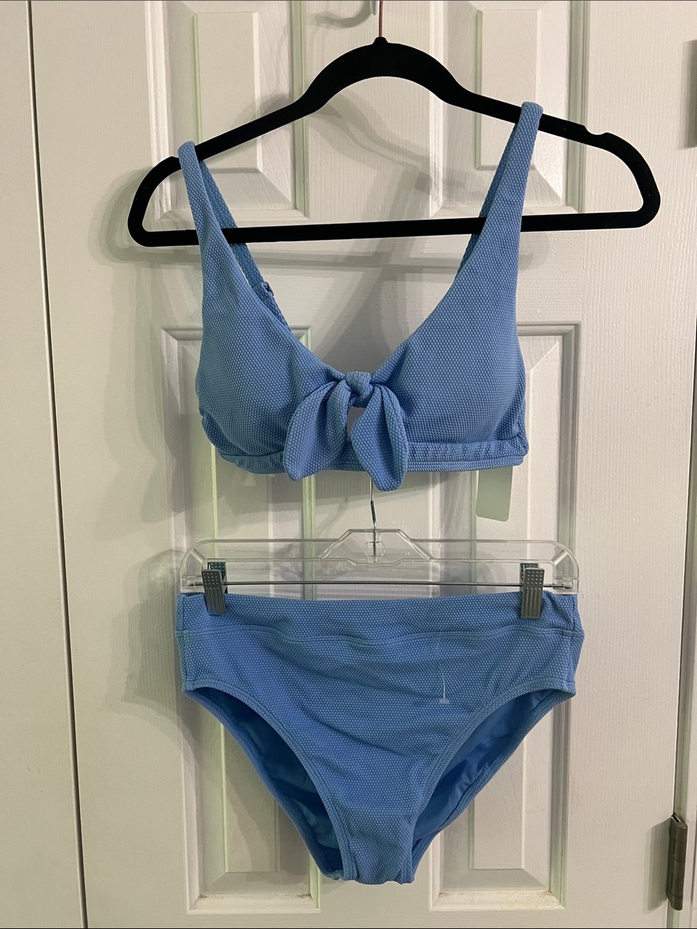 Splendid Light Blue Tie-Front Bikini Set